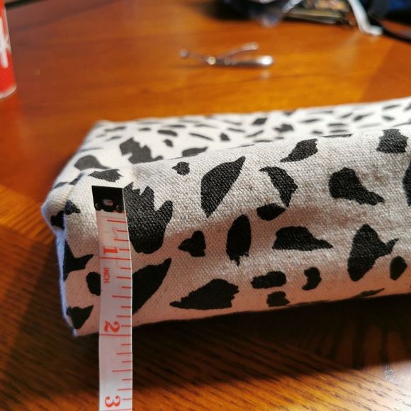 Creme and Black Animal Print Makeup Travel Bag with Neon Yellow Interior - Picture 10 of 11